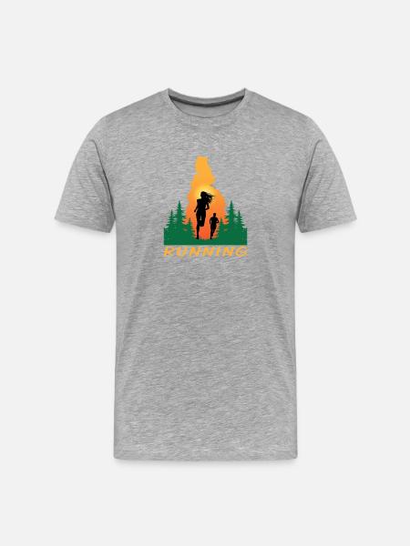Running - Männer Premium Bio T-Shirt - Grau meliert