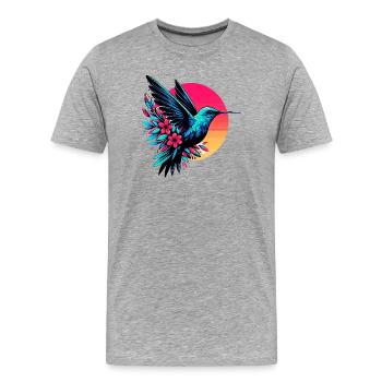 Colibri - T-shirt bio Premium Homme - gris chiné - Devant - Damien (186cm)