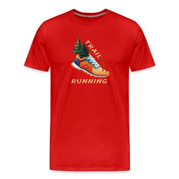 Trail Running - Männer Premium Bio T-Shirt - Rot - Vorne - Damien (186cm)