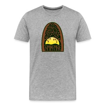 Sonnenaufgang - Runen - Heimkehr - Männer Premium Bio T-Shirt - Grau meliert - Vorne - Damien (186cm)