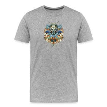Insecte africain exotique dans l’amulette de la feuille - T-shirt bio Premium Homme - gris chiné - Devant - Damien (186cm)