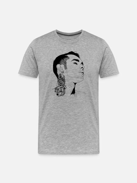 Tattoo Boy Abstract Art - Men's Premium Organic T-Shirt - heather grey