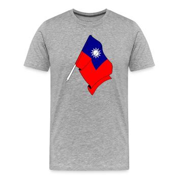 Drapeau de Taïwan - T-shirt bio Premium Homme - gris chiné - Devant - Damien (186cm)