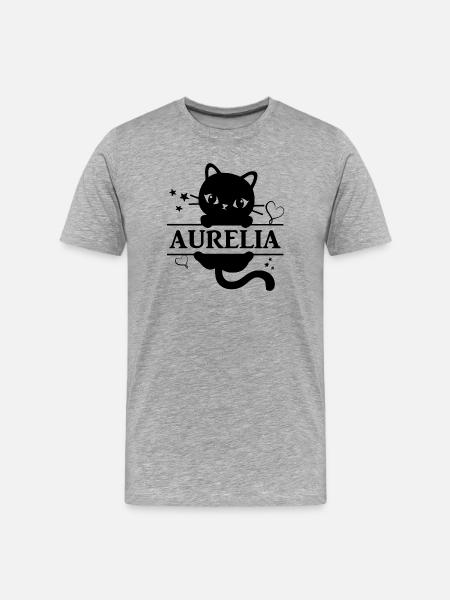 Aurelia t-shirt cat gift idea - Men's Premium Organic T-Shirt - heather grey