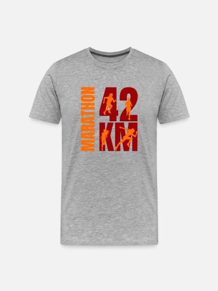 42 KM - Marathon - Männer Premium Bio T-Shirt - Grau meliert