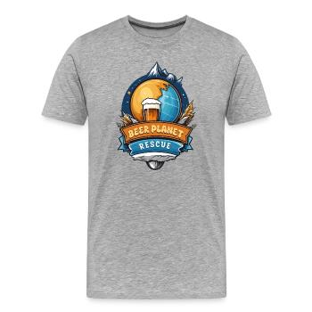 Beer Saving the Planet - Men's Premium Organic T-Shirt - heather grey - Front - Damien (186cm)