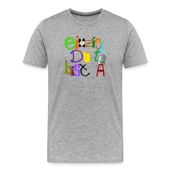 Einzigartig du bist - Männer Premium Bio T-Shirt - Grau meliert - Vorne - Damien (186cm)