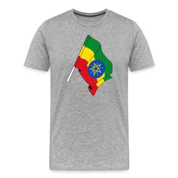 Flag of Ethiopia - Men's Premium Organic T-Shirt - heather grey - Front - Damien (186cm)
