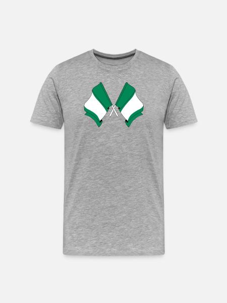 Two flags crossed of Nigeria - Men's Premium Organic T-Shirt - heather grey