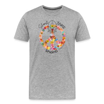 Chant de clôture de séance de Yoga - T-shirt bio Premium Homme - gris chiné - Devant - Damien (186cm)