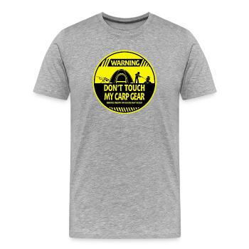 Carp warning - Men's Premium Organic T-Shirt - heather grey - Front - Damien (186cm)