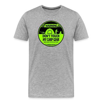 Carp warning - Men's Premium Organic T-Shirt - heather grey - Front - Damien (186cm)