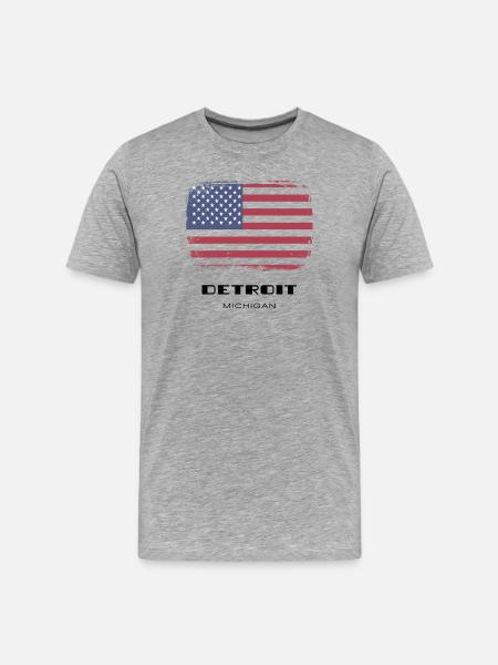 Detroit, Michigan, USA - Männer Premium Bio T-Shirt - Grau meliert