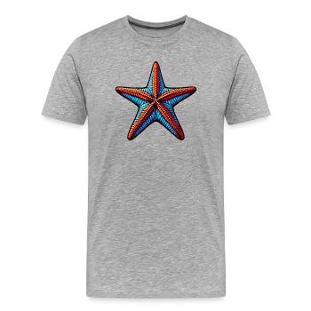 Étoile de mer - T-shirt bio Premium Homme - gris chiné - Devant - Damien (186cm)
