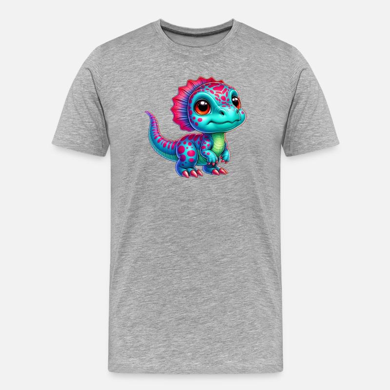 Dinosaurier - Männer Premium Bio T-Shirt - Grau meliert