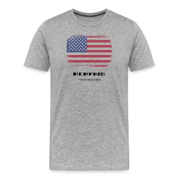 Memphis, Tennessee, USA - Men's Premium Organic T-Shirt - heather grey - Front - Damien (186cm)