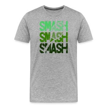 Tennis Smash Schmetterball Racket Design Hoodie - Männer Premium Bio T-Shirt - Grau meliert - Vorne - Damien (186cm)