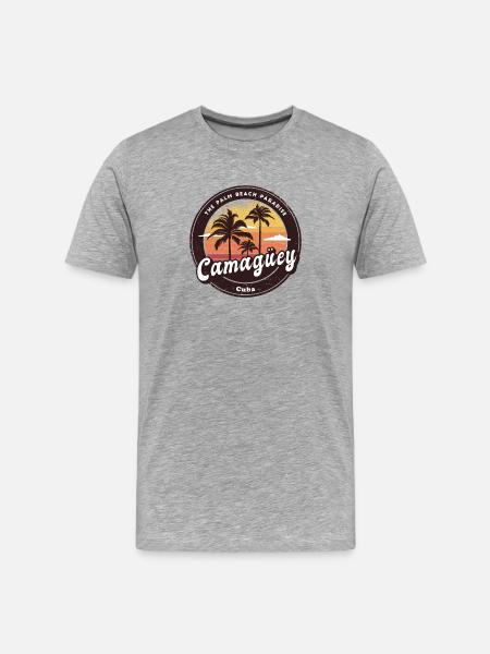 Camagüey Cuba sunset design - Men's Premium Organic T-Shirt - heather grey