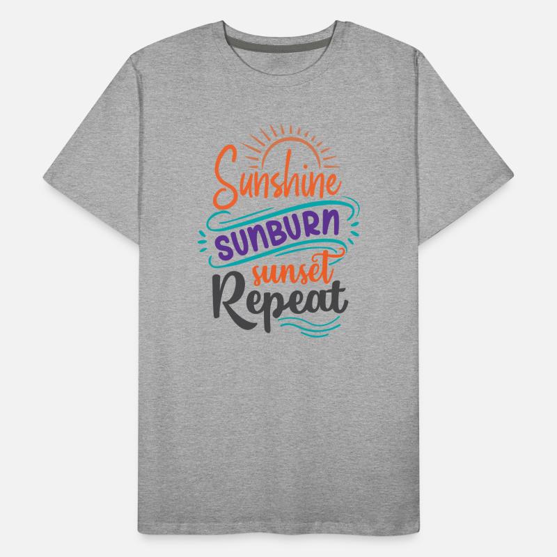 Soleil Coup De Soleil Coucher De Soleil Répéter T-shirt bio Premium Homme