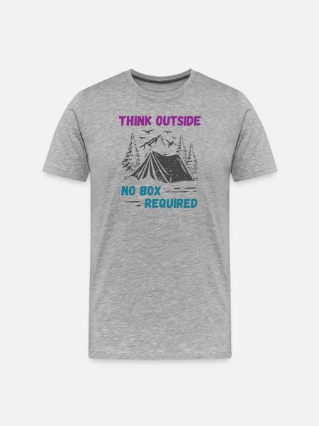 Camping, Hiking, Forest - Think Outside - Men's Premium Organic T-Shirt - heather grey