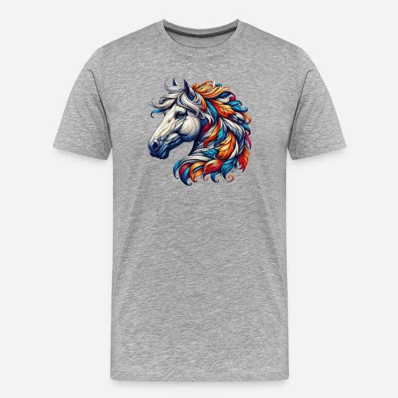 Cheval - T-shirt bio Premium Homme - gris chiné