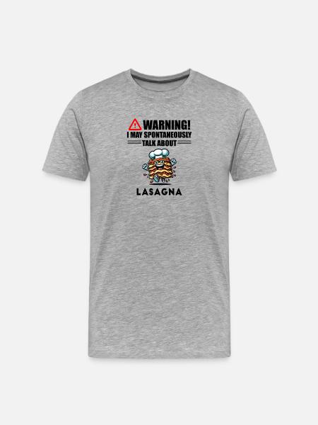 Attention ! lasagnes - T-shirt bio Premium Homme - gris chiné