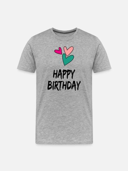HAPPY BIRTHDAY. HAPPY BIRTHDAY. ANNIVERSARY. - Men's Premium Organic T-Shirt - heather grey
