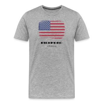 Richmond, Virginie, États-Unis - T-shirt bio Premium Homme - gris chiné - Devant - Damien (186cm)