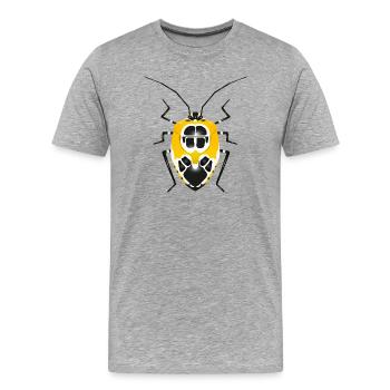 Runibia decorata Krabbeltier Insekt Gelb Schwarz - Männer Premium Bio T-Shirt - Grau meliert - Vorne - Damien (186cm)