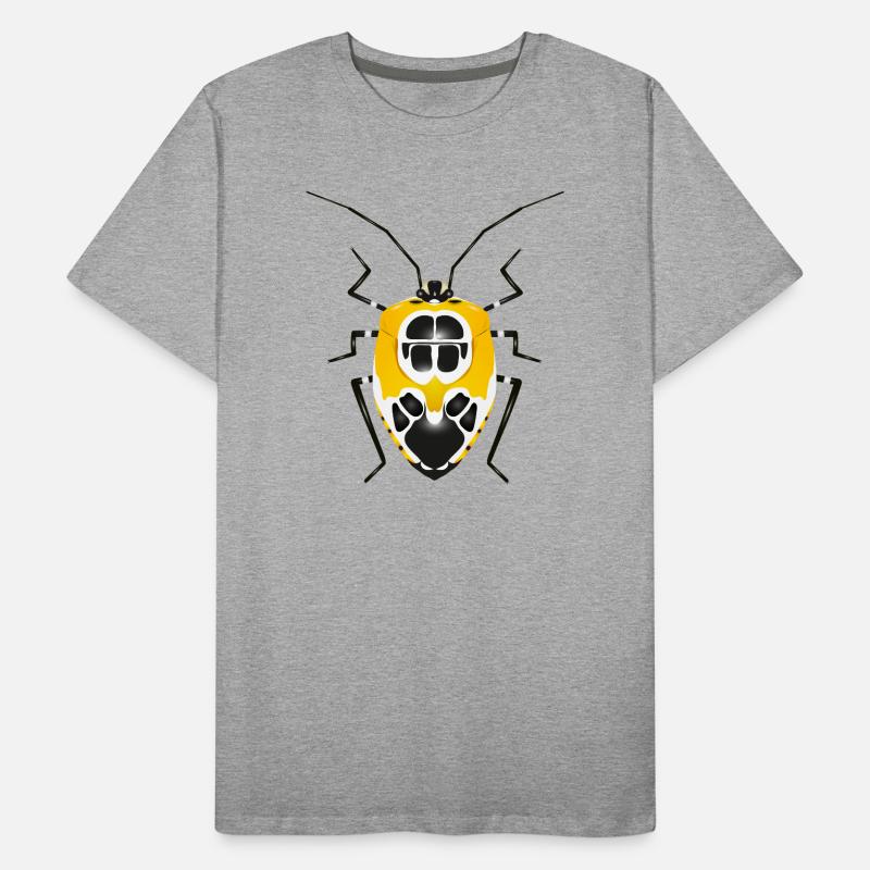 Runibia decorata Insecte rampant effrayant jaune noir T-shirt bio Premium Homme