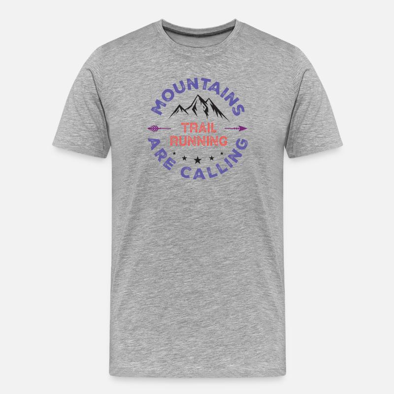 Trailrunning - Berge rufen - Männer Premium Bio T-Shirt - Grau meliert
