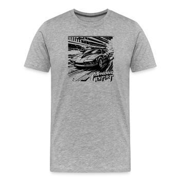 CAR_01 - T-shirt bio Premium Homme - gris chiné - Devant - Damien (186cm)