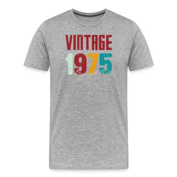 Vintage 1975 Original Part - Men's Premium Organic T-Shirt - heather grey - Front - Damien (186cm)