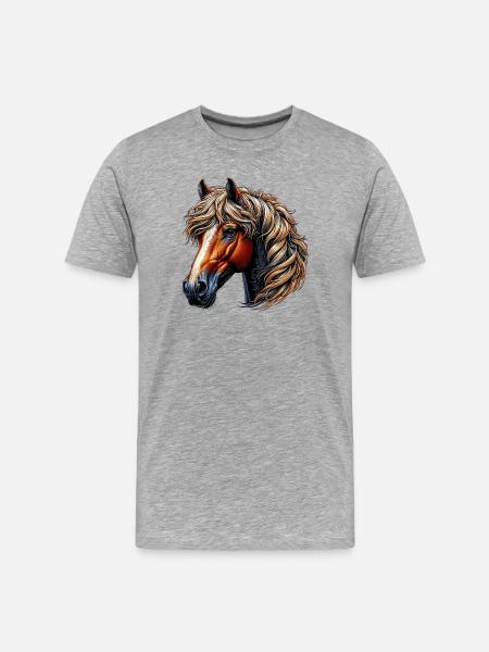 Cheval - T-shirt bio Premium Homme - gris chiné