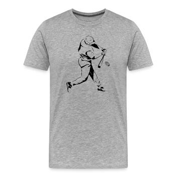 Baseball Comedy - Men's Premium Organic T-Shirt - heather grey - Front - Damien (186cm)
