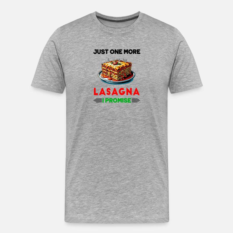 Nur noch eine Lasagne, versprochen - Männer Premium Bio T-Shirt - Grau meliert