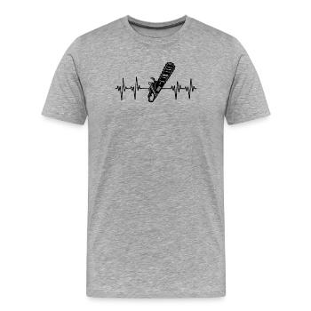 Scie bûcheron tronçonneuse menuiserie menuiserie - T-shirt bio Premium Homme - gris chiné - Devant - Damien (186cm)