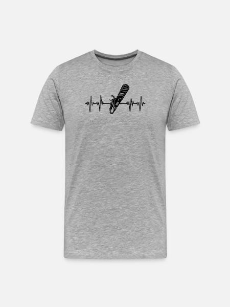 Scie bûcheron tronçonneuse menuiserie menuiserie - T-shirt bio Premium Homme - gris chiné