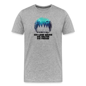 Forestry Statement Tree Lumberjack Wood Woodwork - Men's Premium Organic T-Shirt - heather grey - Front - Damien (186cm)