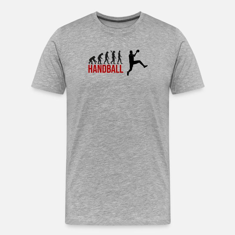 Evolution Handball - Männer Premium Bio T-Shirt - Grau meliert