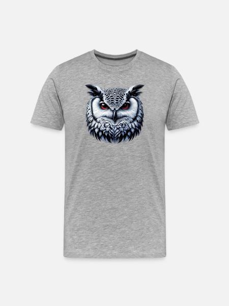 Eule - Männer Premium Bio T-Shirt - Grau meliert