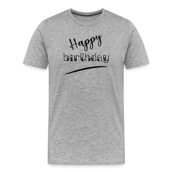 ALLES GUTE ZUM GEBURTSTAG. JAHRESTAG. - Männer Premium Bio T-Shirt - Grau meliert - Vorne - Damien (186cm)