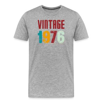 Jahrgang 1976 Originalteil - Männer Premium Bio T-Shirt - Grau meliert - Vorne - Damien (186cm)