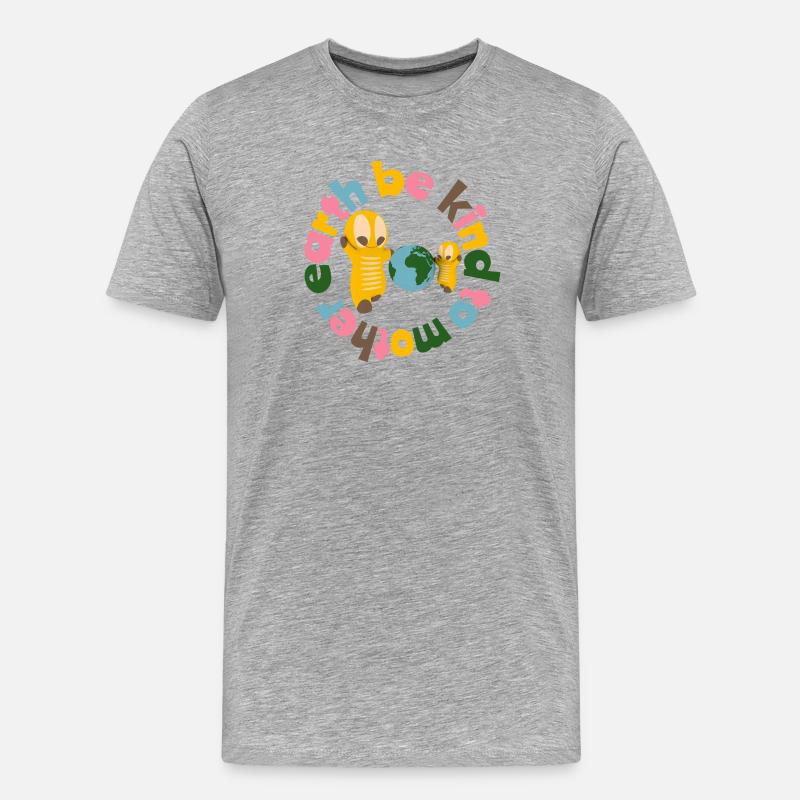 Niedliche Kawaiifiguren - Männer Premium Bio T-Shirt - Grau meliert