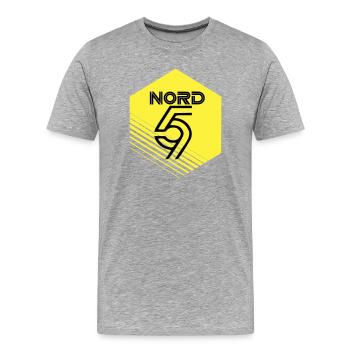 Norden - Männer Premium Bio T-Shirt - Grau meliert - Vorne - Damien (186cm)