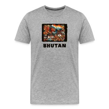 Bhutan Thimphu Dragon South Asia - Men's Premium Organic T-Shirt - heather grey - Front - Damien (186cm)