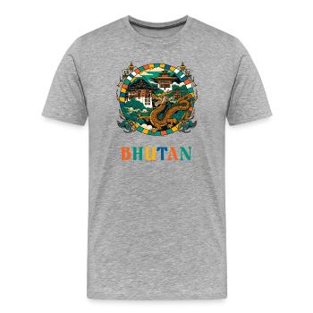 Bhutan Dragon South Asia Thimphu - Men's Premium Organic T-Shirt - heather grey - Front - Damien (186cm)