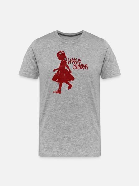 Kleine Mädchen-Graffiti-Silhouette - Männer Premium Bio T-Shirt - Grau meliert