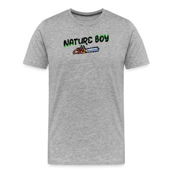 Scie déclaration bûcheron menuiserie forestier - T-shirt bio Premium Homme - gris chiné - Devant - Damien (186cm)