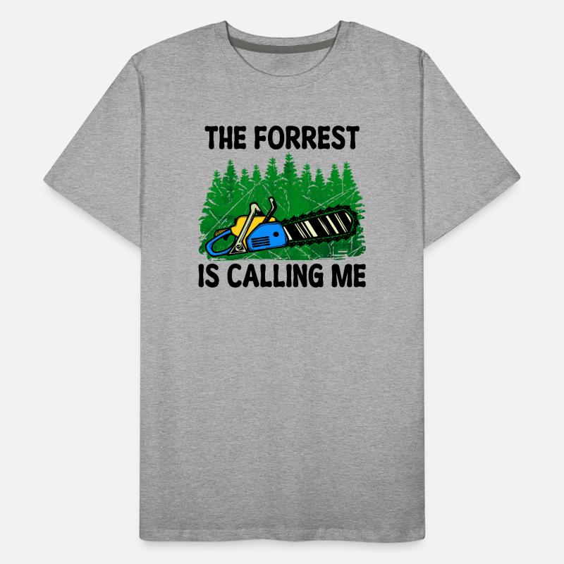 Saw Woodwork Lumberjack Tree Statement Forest Men's Premium Organic T-Shirt